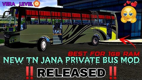 💕TN PVT JANA BUS MOD‼️| WORKING IN 1GB RAM | BUS SIMULATOR INDONESIA| BUSSID MOD |