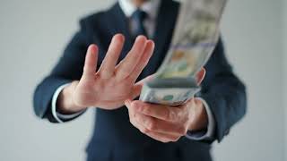 4K Money Rain Formally Dressed Man With Us Dollar Bills - Free Stock Footage Download