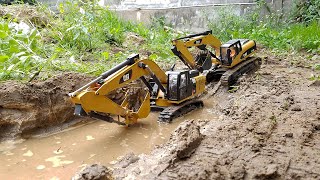 MOBIL TRUK MUAT PASIR - BANGUN JEMBATAN - MOBIL MINIATUR RC - EXCAVATOR RC BEKO KERUK