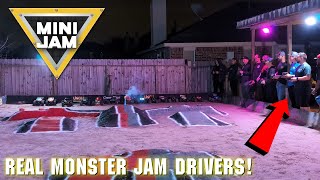 WE RACED REAL MONSTER JAM DRIVERS ON OUR BACKYARD RC LOSI LMT TRACK: Stadium Tour West Edition
