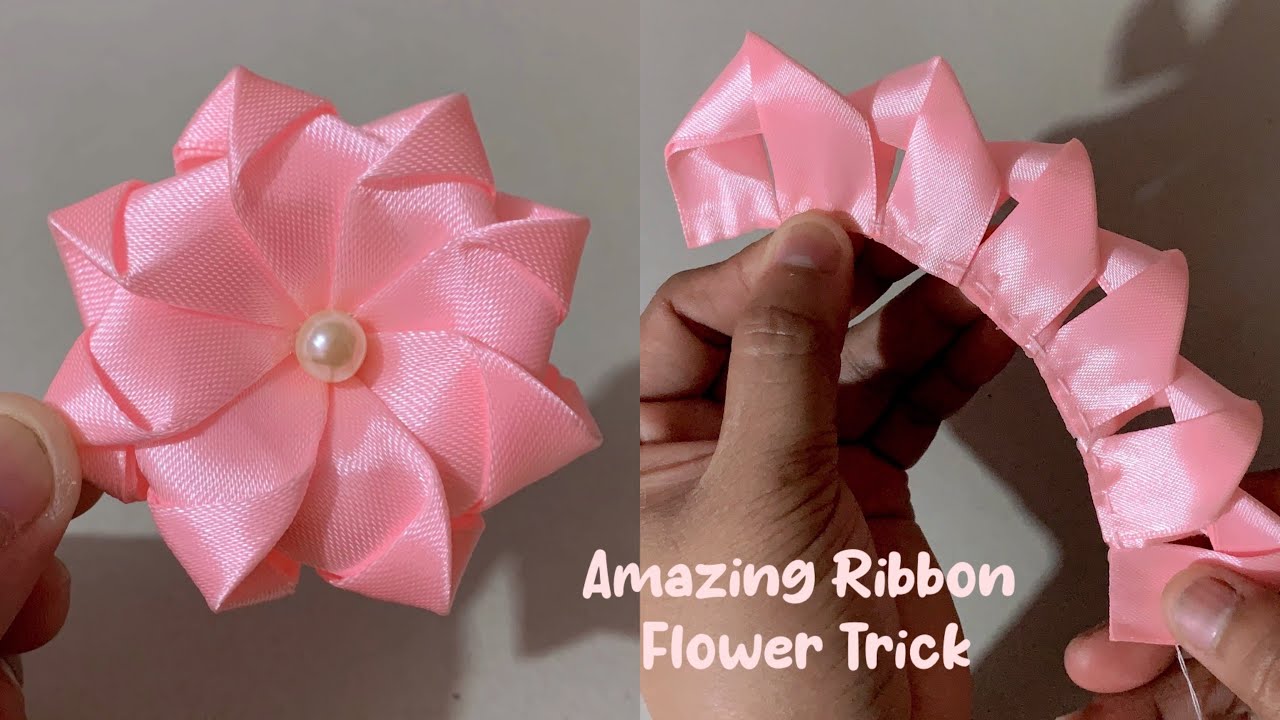 Super Easy Ribbon Flower Making - Hand Embroidery Amazing Trick