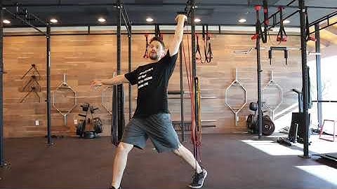 Band Split Stance Single Arm Press