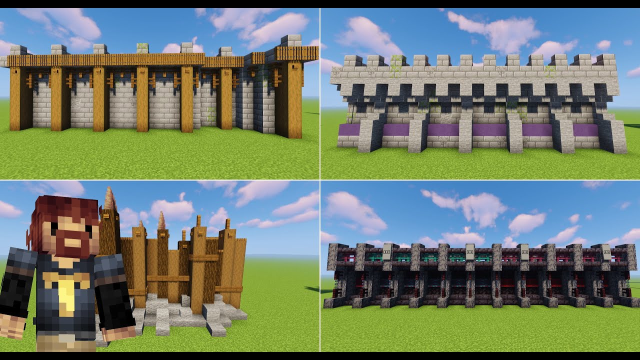 6 Simple Minecraft Wall Designs - Build Tutorial! - YouTube