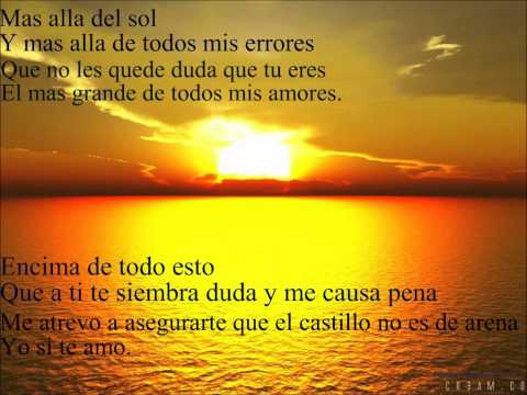 Mas allá del sol -Joan Sebastian con letra