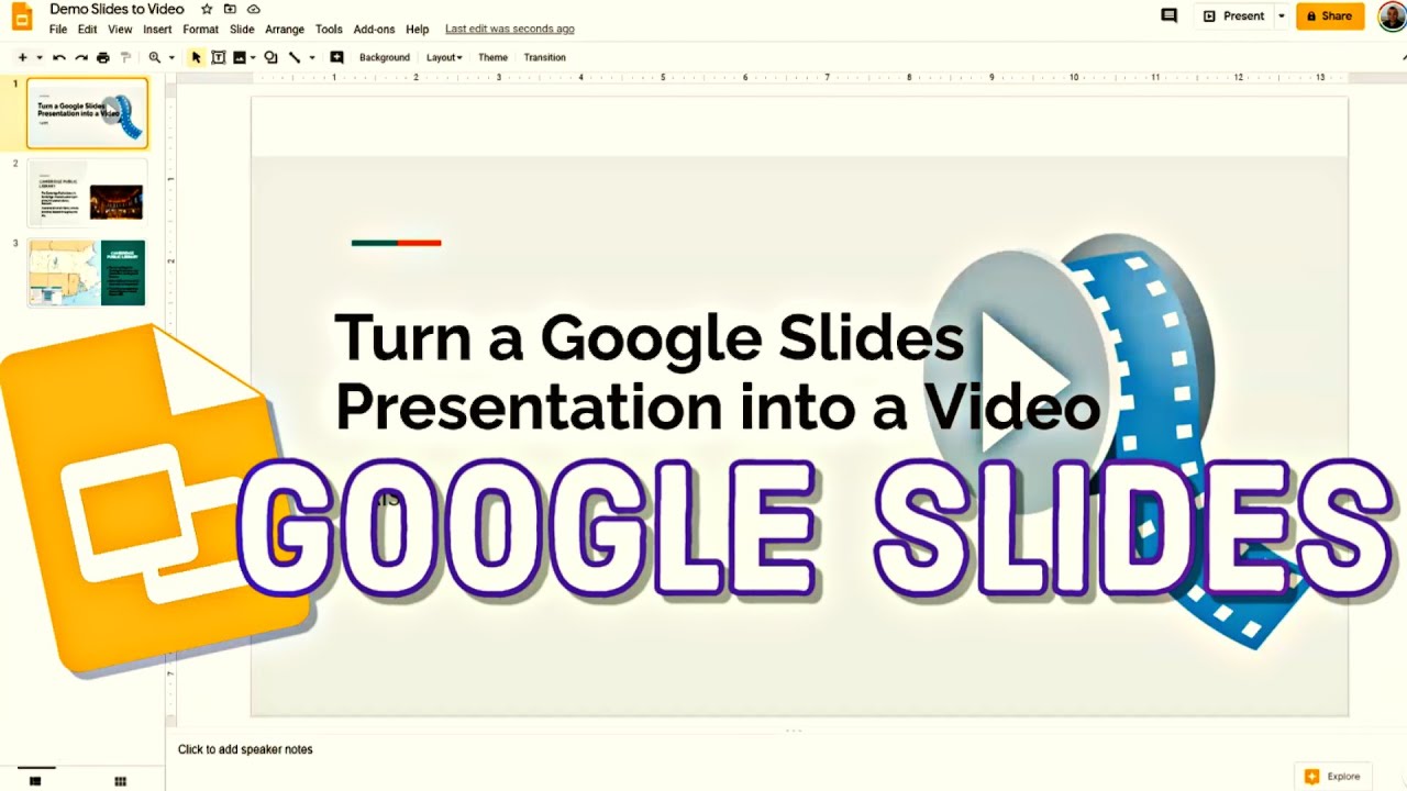 how to make a video of a google slides presentation