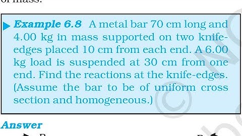 Example 6.8 class 11th physics system of particles and rotational motion NCERT solution