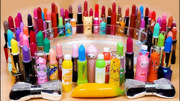 Mixing 80 💄Lipsticks Into Clear Slime! Satisfying Slime ASMR Video #21
