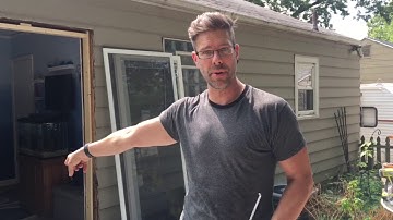 Replacing a sliding glass deck door.