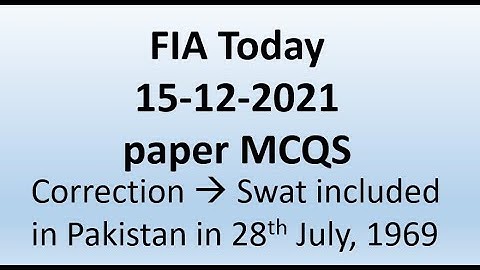 FIA paper 15-12-2021 mcqs |  FIA today paper mcqs | FIa mcqs today #FIA #VU