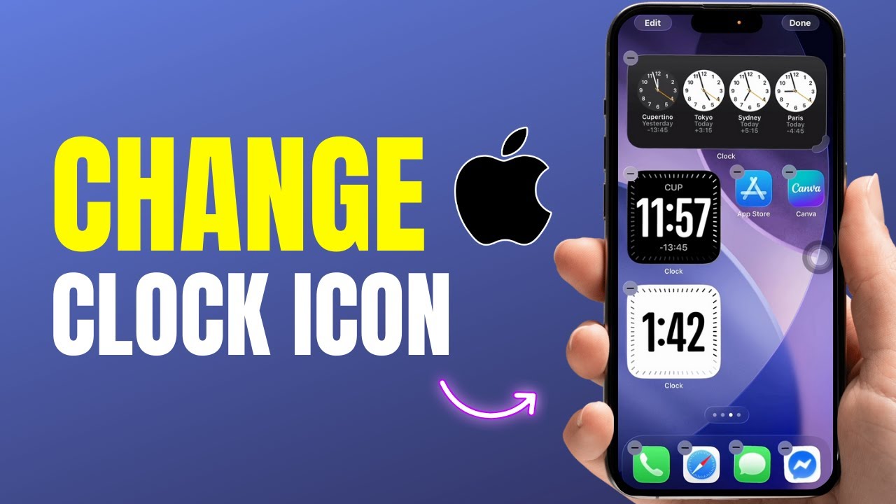 Как изменить значок часов на главном экране iPhone (iOS 26)