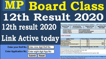 MP Board 12th Result 2020 Declared Today At 3:00 PM | 12वी रिजल्ट कैसे देखे एम पी बोर्ड 2020 website