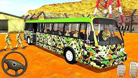 Army bus driver us soldier transport duty-offroad driving bus-android gameplay