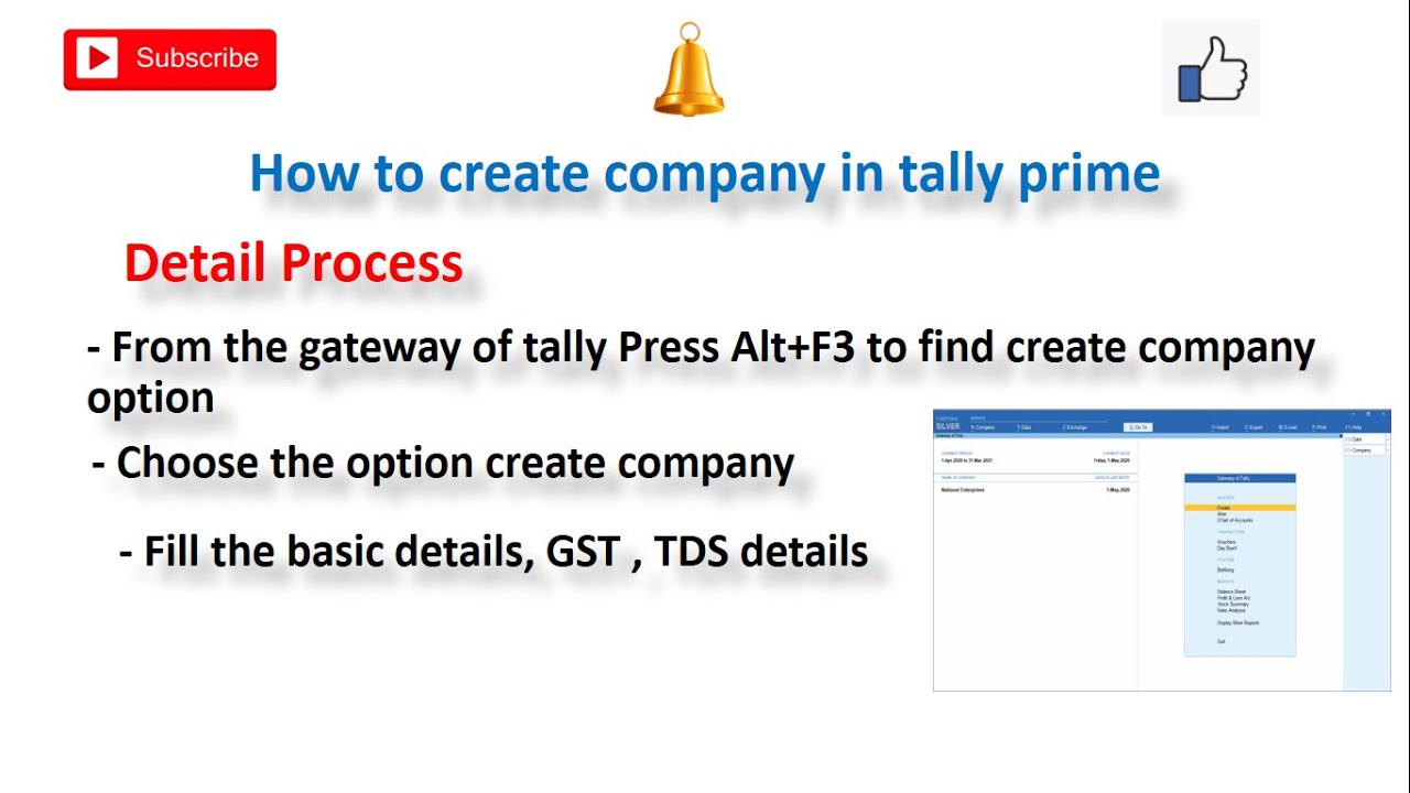 HOW TO CREATE COMPANY IN TALLY PRIME COMPLETE VIDEO - YouTube