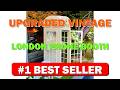 Upgraded Vintage London Phone Booth with Acrylic Glass Panel & Storage Shelf - B0FQTZKX8B