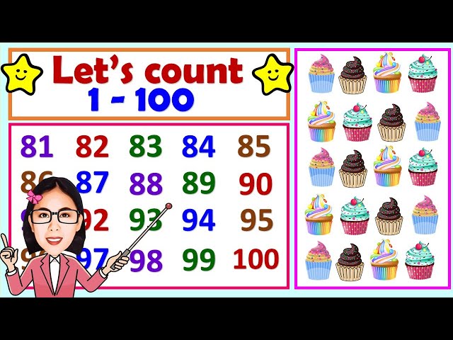 Learn how to count from 1 - 100  || Counting numbers 1 to 100 || Counting tutorial for kids. class=