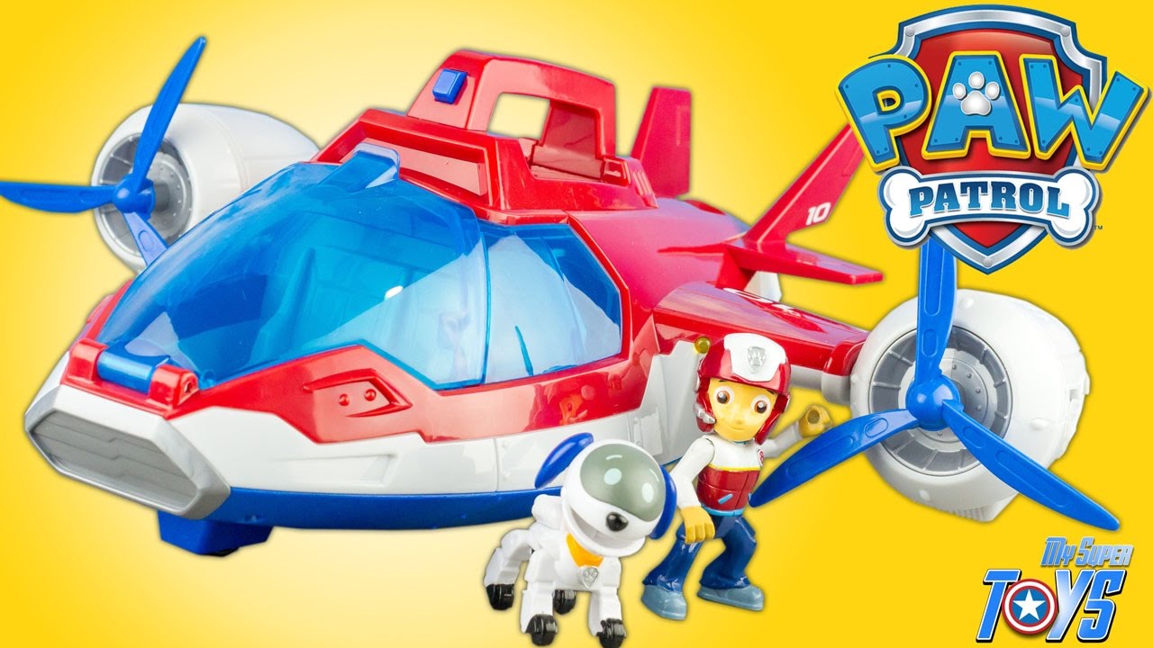 Paw Patrol Air Patroller Airplane Robot Dog Toy Review Nickelodeon Patrulla  Canina Juguetes 