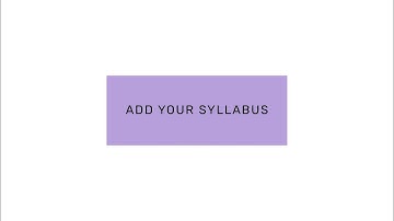Add Your Syllabus