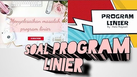 CONTOH SOAL PROGRAM LINIER