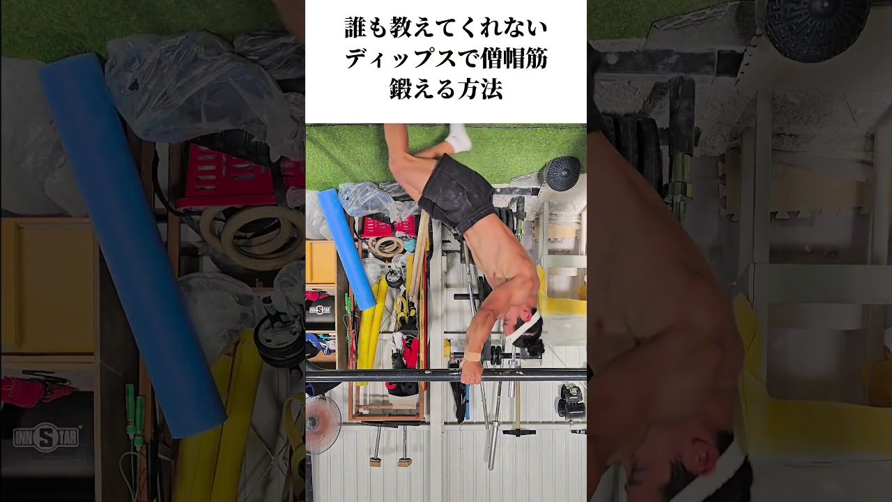 ディップスで僧帽、二頭、後背筋を鍛えろ
