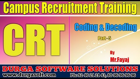 Campus Recruitment Training (CRT) ||Coding & Decoding Part - 5