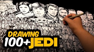 Drawing 100+ STAR WARS JEDI??? ft. The MANDALORIAN'S Paul Sun-Hyung Lee!