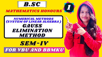 Numerical Methods (System Of Linear Algebra ) || Paper 8 semester 4 Lacture 1