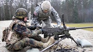 U.S. & German Soldiers Working Together - Weapons Familiarization Range Resimi