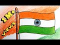 How to draw indian flag step by stepeasy flag drawingcrayon colour drawing