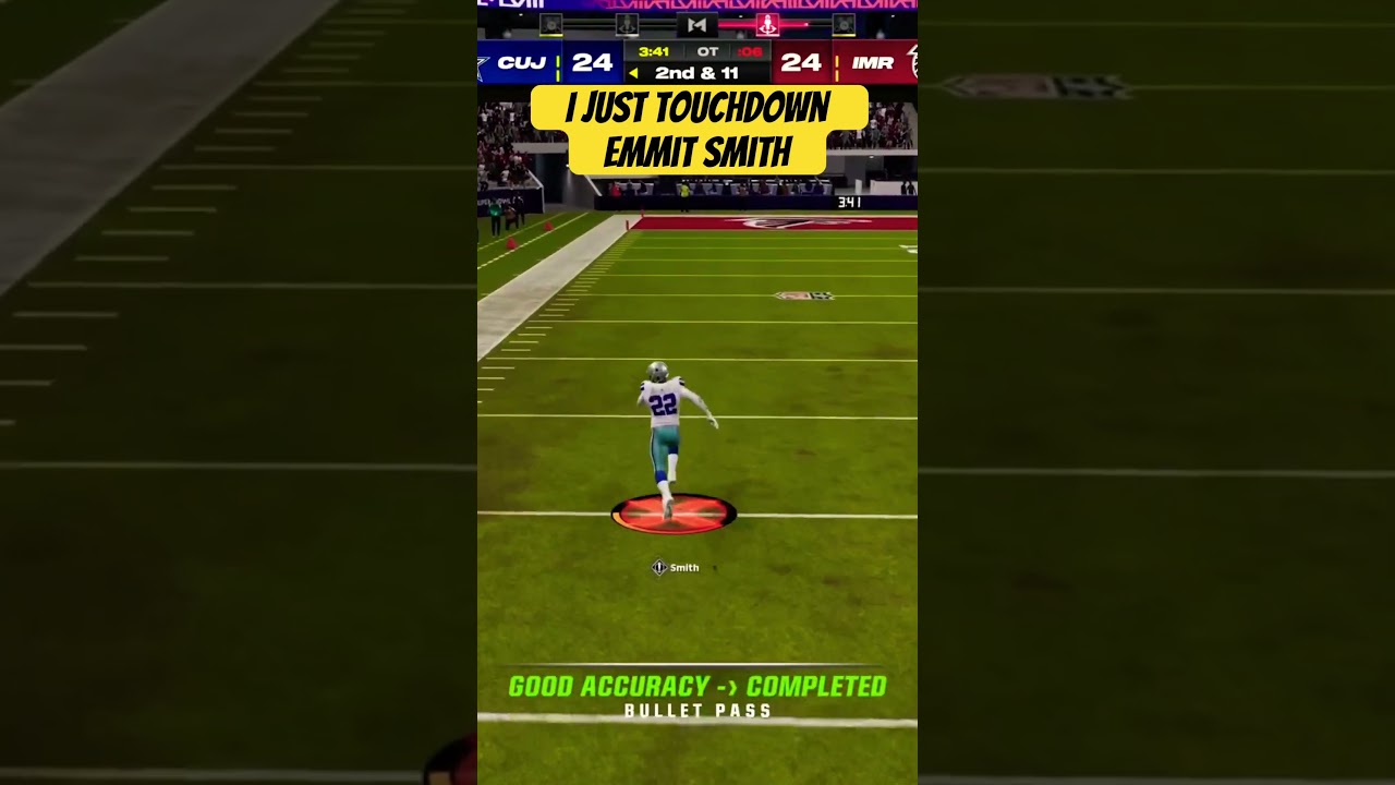 Emmitt Smith 80mYard Receiving Touchdown in Super Bowl Overtime