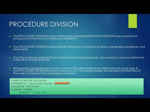 Procedure Division in COBOL
