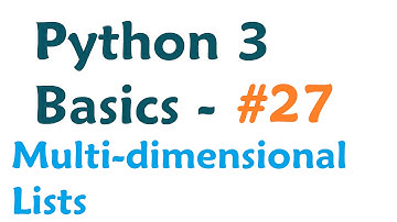 Python 3 Programming Tutorial - Multi-dimensional List