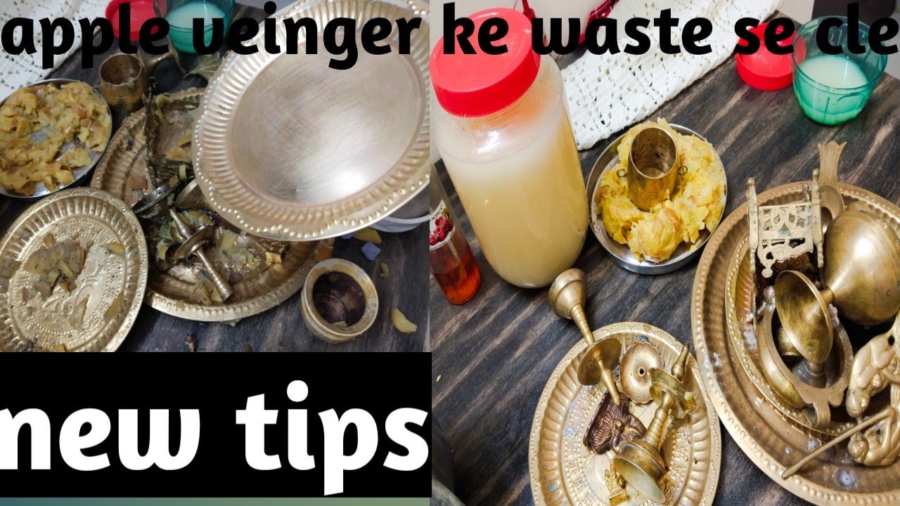 apple 🍎 vinegar banana aur waste se kaise Puja ke thali clean karna