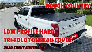 Rough Country Low Profile Hard Tri Fold Tonneau Cover Gm For The 2020 Chevy Silverado Review Youtube