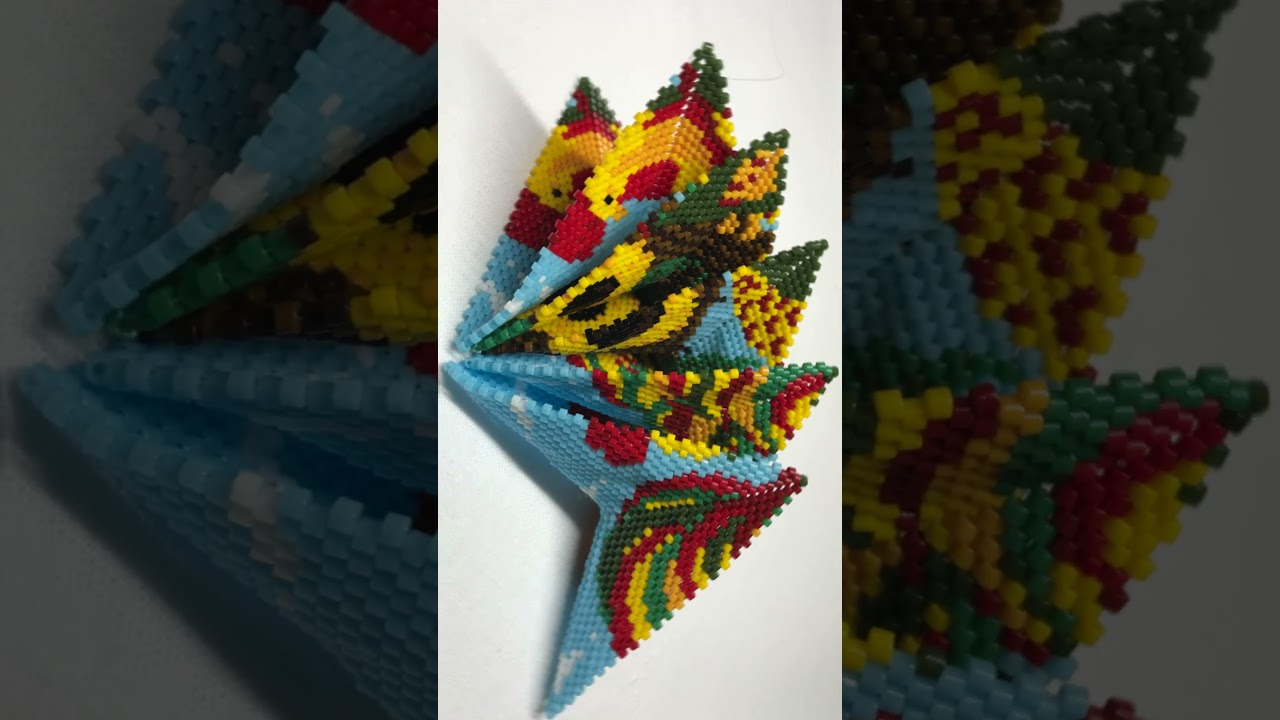 Peyote Star Patterns - Rooster 🐓 Beaded Stars Farm DIY Christmas Ornaments