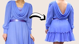 DIY Vintage Refashion | Cowl Neck Ruffle Hem Dress with Lining by Tiffany Michey 10,772 views 6 years ago 9 minutes, 29 seconds