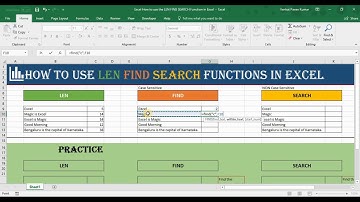 Excel How to use LEN FIND SEARCH Function and FIND Vs SEARCH