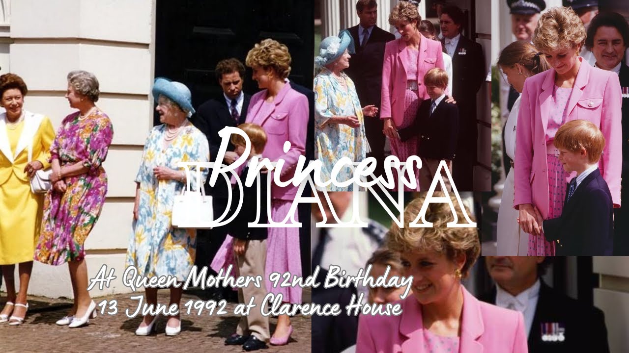 Princess Diana at The Queen Mother’s 92nd Birthday Photocall with Royal Family | Clarence House 1992