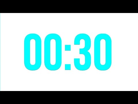 30 Second Countdown Timer - No Sound - Cyan Colour