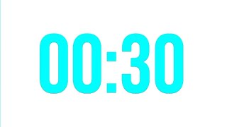 30 Second Countdown Timer - No Sound - Cyan Colour