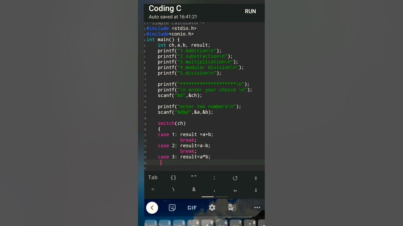 simple calculator in c language #coding #cprograming #computertech98 ...