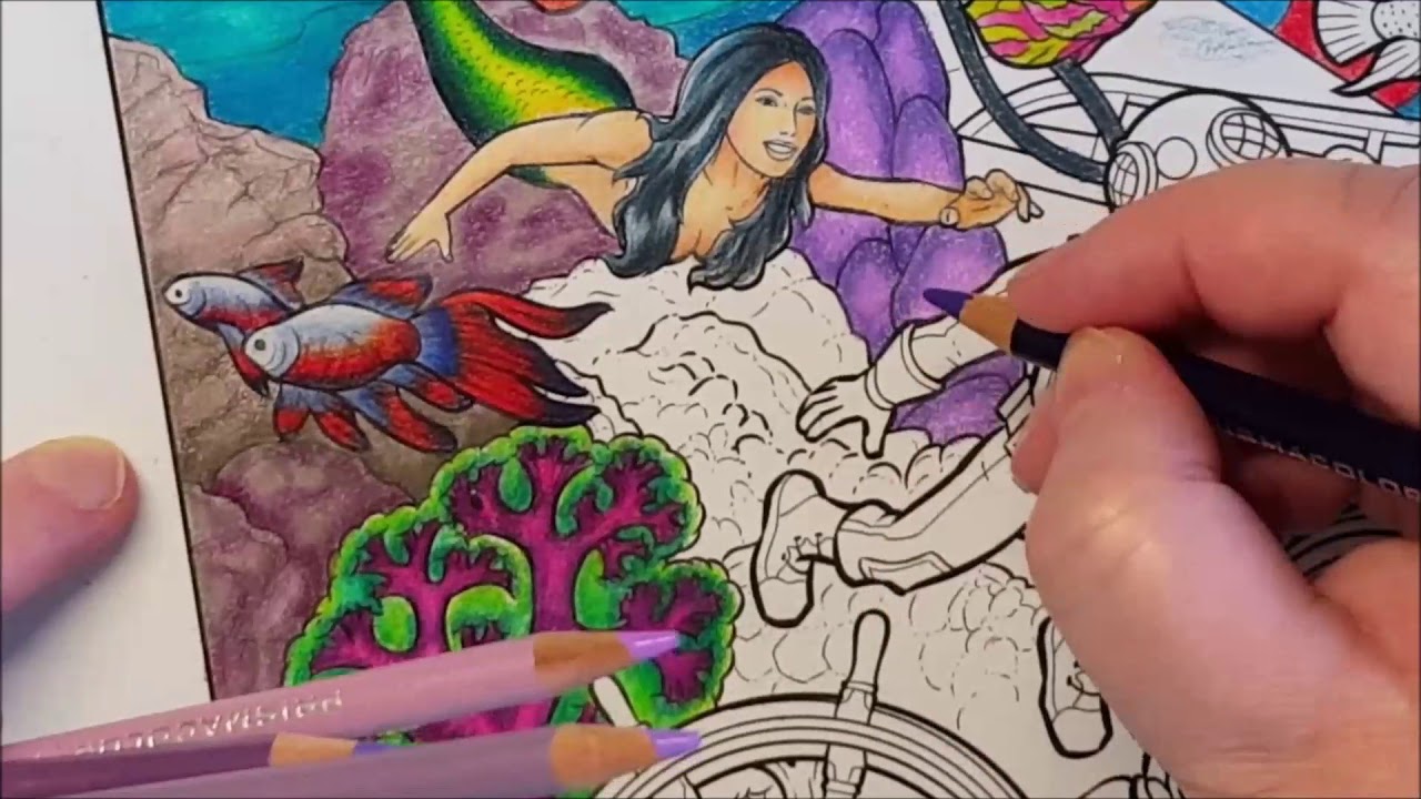 Colouring with Prisma Colour Pencils an underwater scene