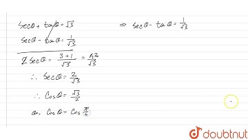 tan theta + sec theta = sqrt(3) | 12 | GENERAL SOLUTIONS OF TRIGNOMETRIC EQUATIONS  | MATHS | CH...
