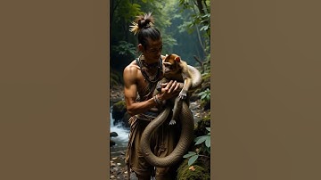 Tribesman Rescues Monkey from Deadly Snake in the Wild! #wildliferescue