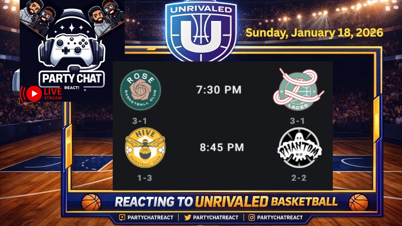 Unrivaled Basketball Live Reactions! - Rose vs. Laces & Hive vs. Phantom (Sun. Jan. 18, 2026)