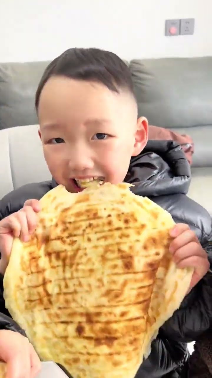 Life is just plain food. A big fried pancake made of seven pounds of flour is all gone in two me
