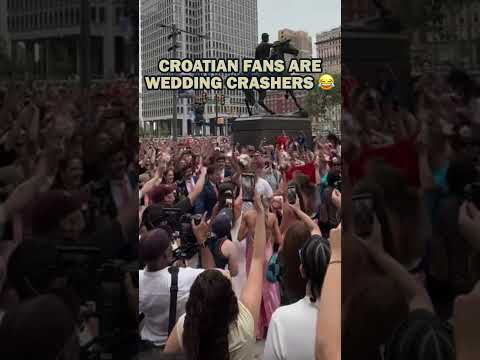 When your wedding crosses over with the Croatian World Cup rally 🤣