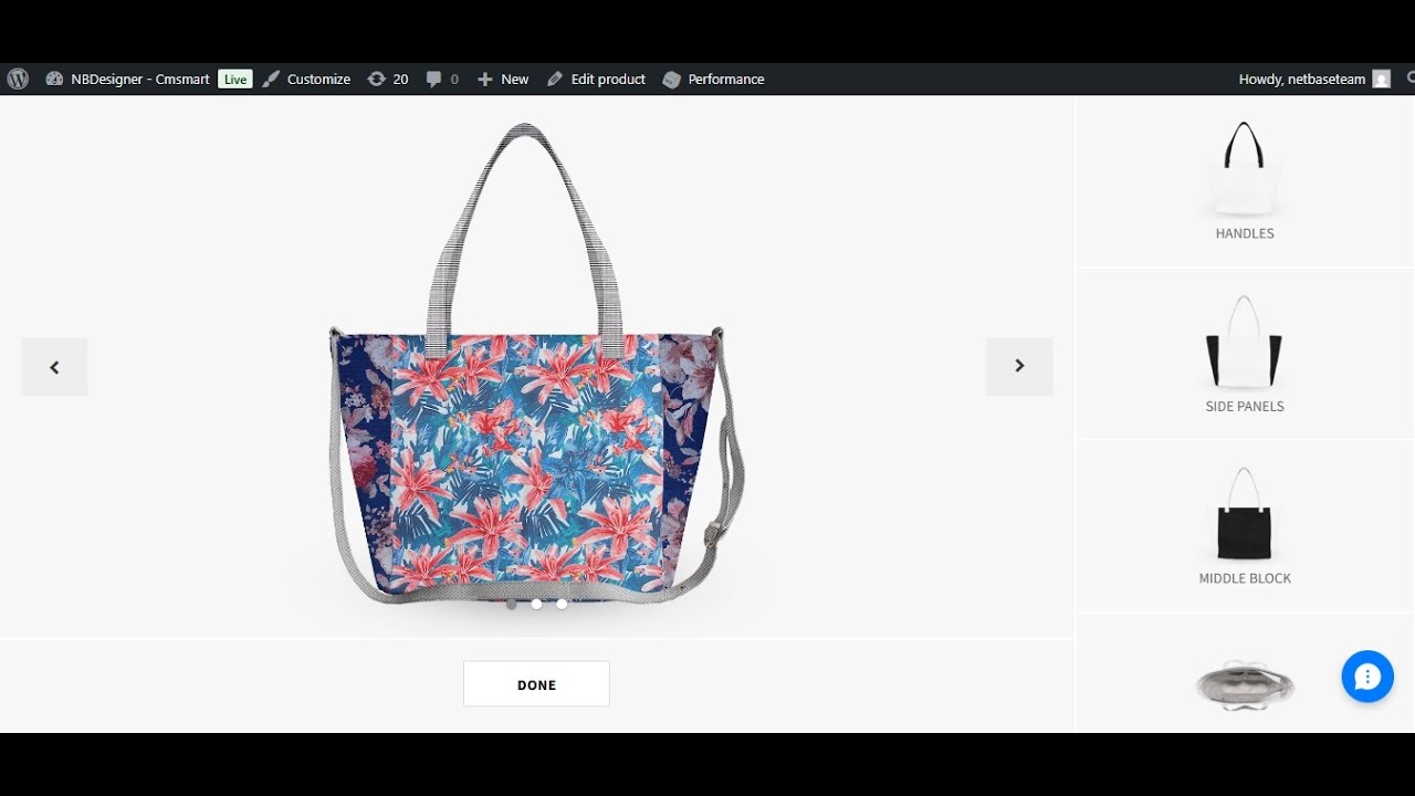 Demo video: building and selling a bag customizer with Cmsmart's NBDesigner