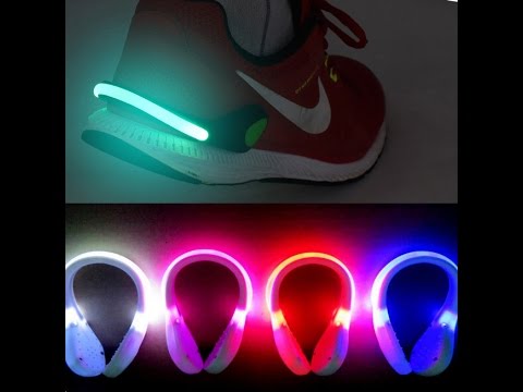 Safe night riding or running!USB Chargable Luminous LED Shoe bike Lights Clip Warning Lamp