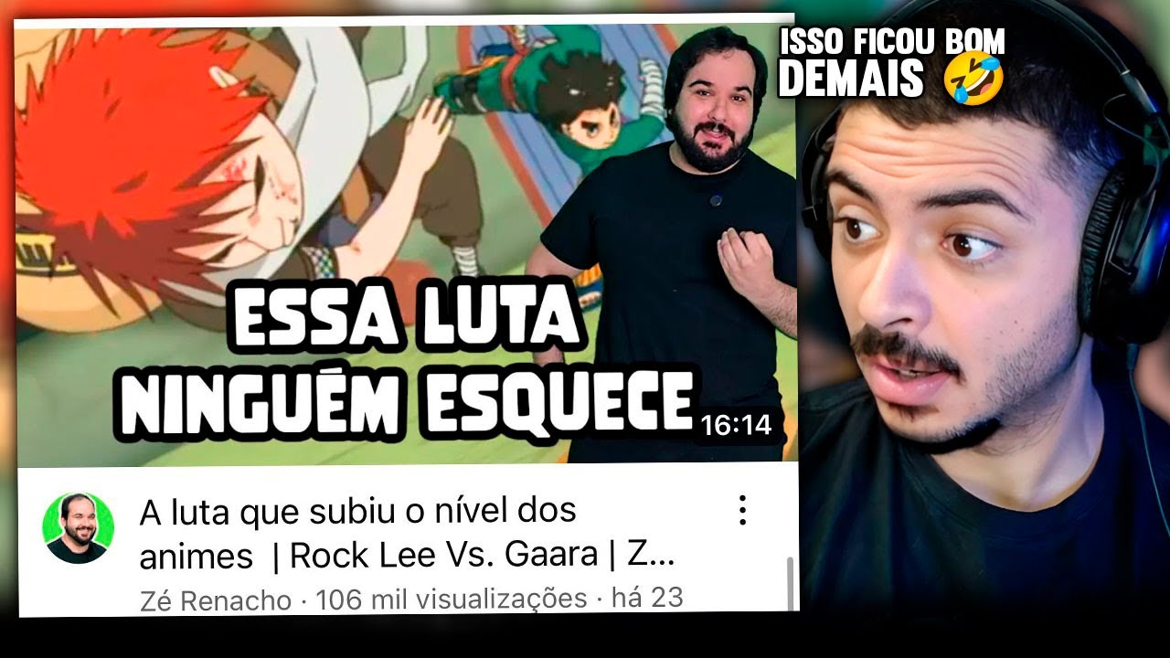 KAMUZ REAGE: A LUTA QUE SUBIU O NIVEL DOS ANIMES | Rock Lee Vs. Gaara | Zé Renacho