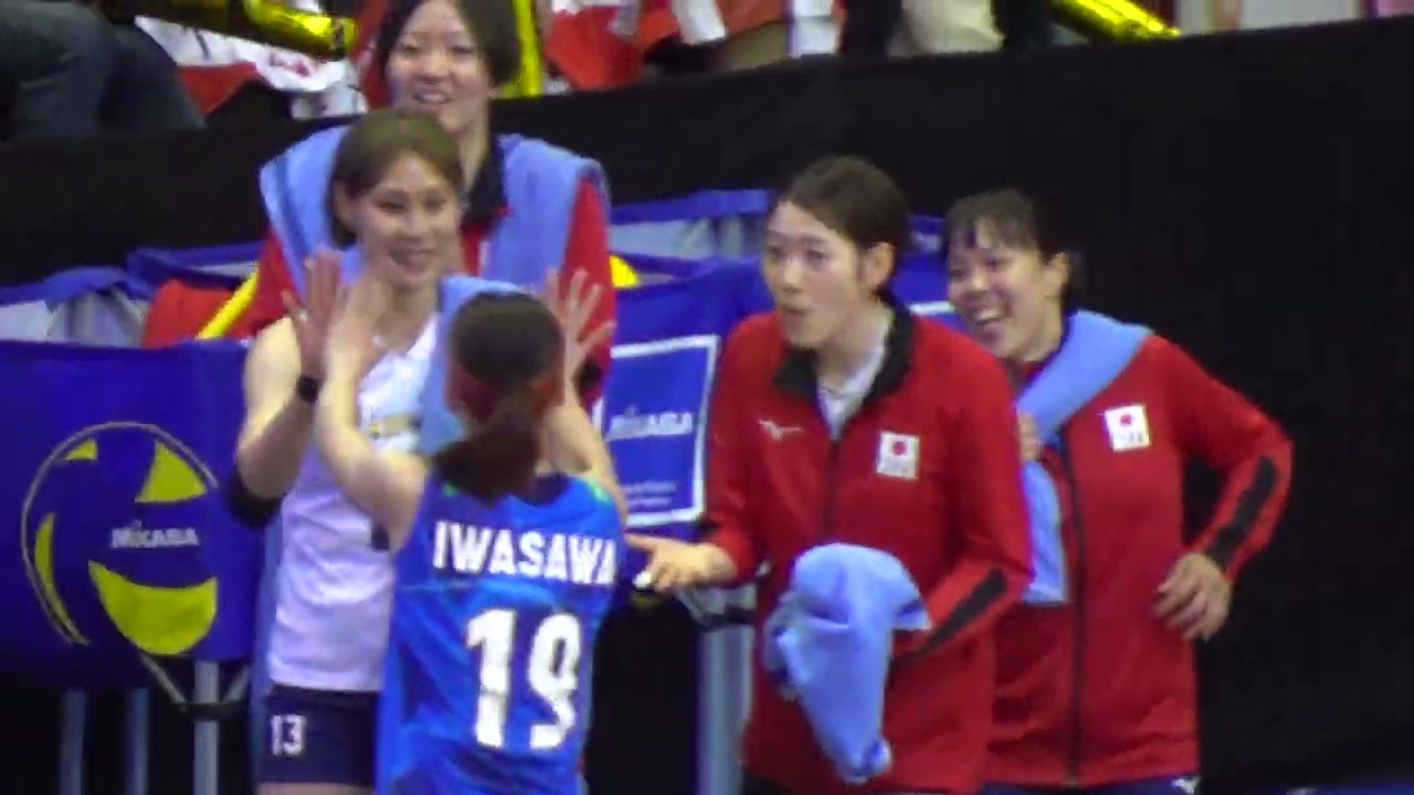 『日本ベンチの応援 和田由紀子 佐藤淑乃 秋本 深澤』【バレーボール日本代表】ネイションズリーグ JAPAN vs Poland 【VOLLEYBALL】2025/07/19